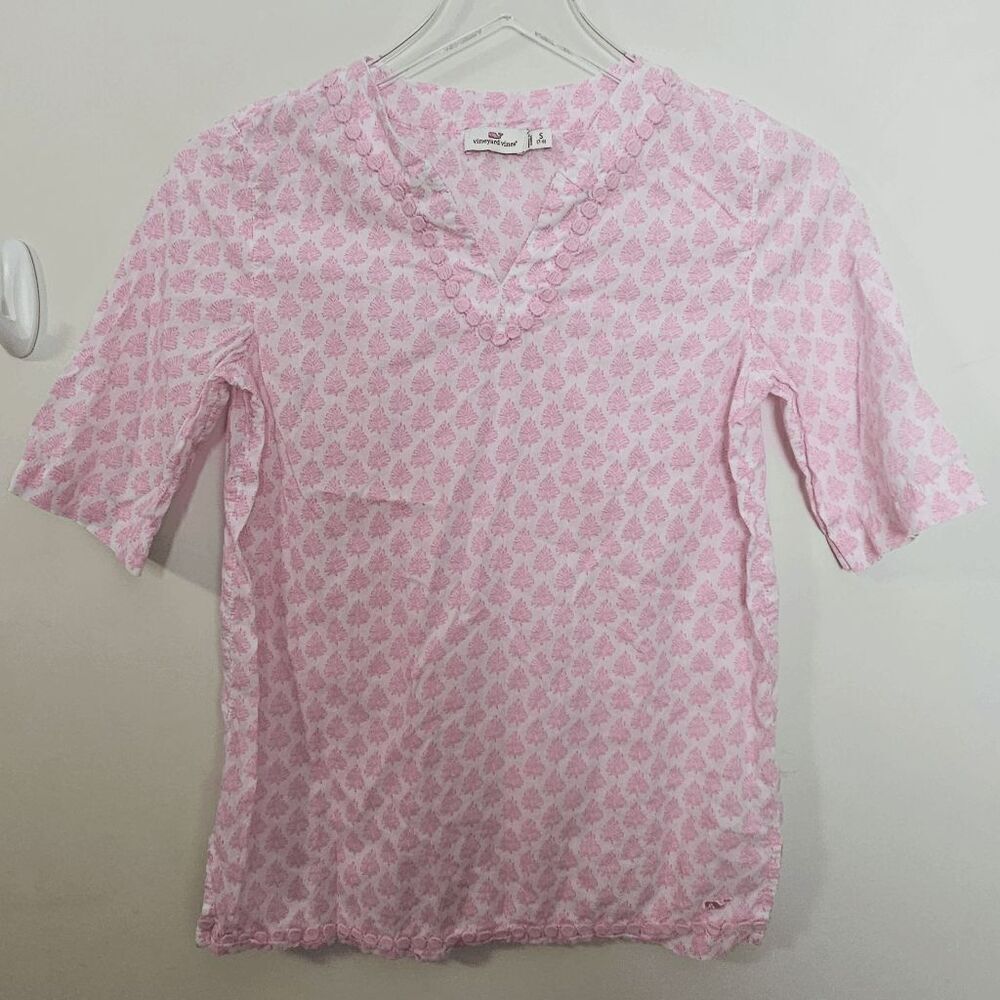 Vineyard Vines 3/4 Sleeves Floral Print Tunic Top Beach Coverup 7W0770 Girls Pin